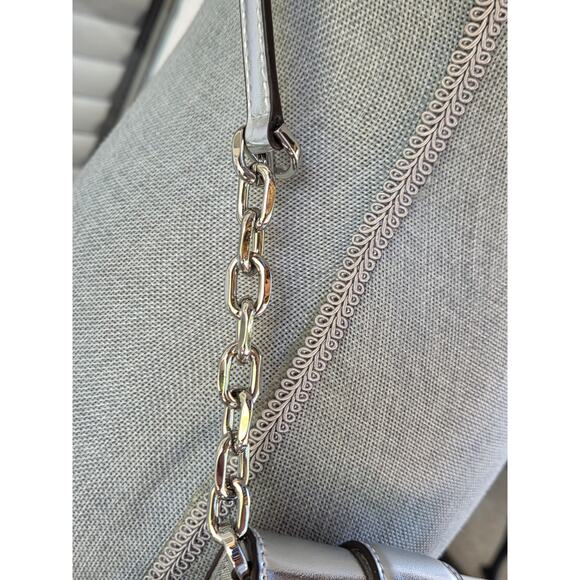 Michael Kors Carmen Small Smartphone Crossbody Bag Silver NWT - Picture 6 of 10